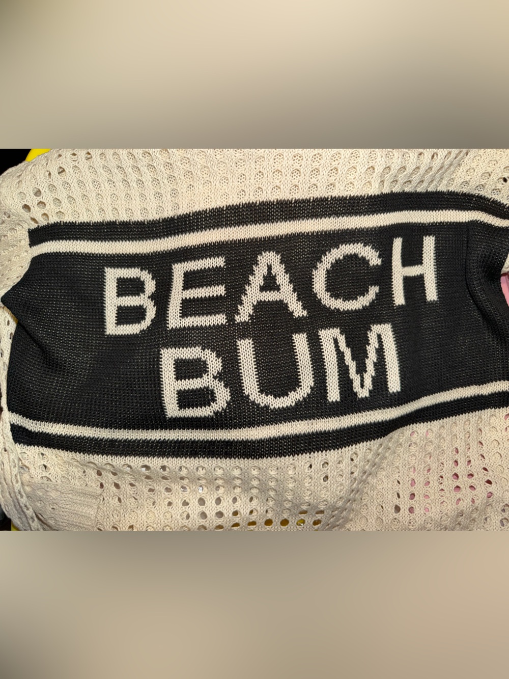 Beach Bum Crochet Hoodie & Shorts Coverup Set - Cream/Black - Picture 6 of 9